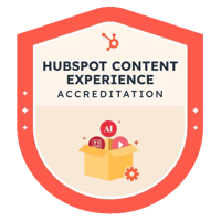 Logo HubSpot Content Experience Accreditation_Coral red