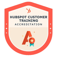 Logo HubSpot Customer Training Accreditation_Coral Red