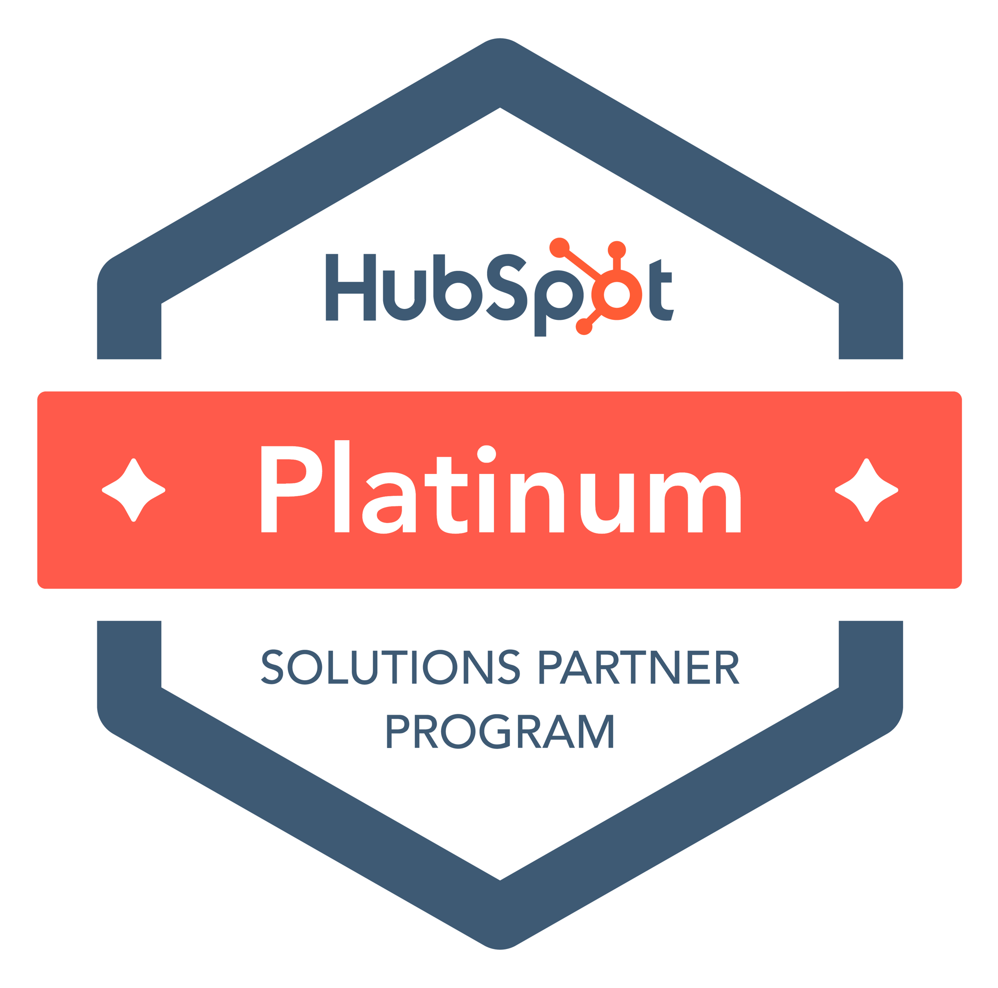 Logo HubSpot Platinum Solutions Partner color_Coral red