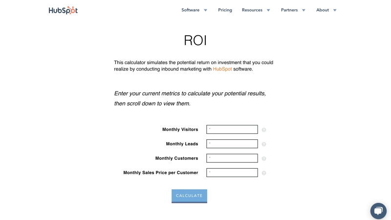 Interactive Content Ideas-HubSpot ROI Calculator